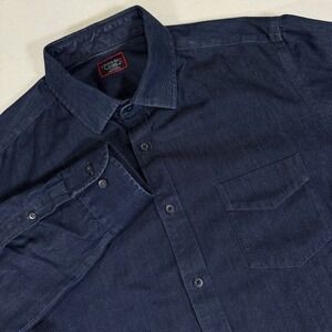 UNTUCKit Denim Slim Fit Shirt Mens XL Blue Button Down Long Sleeve Wrinkle Free